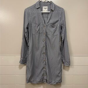 Abercrombie & Fitch Navy Striped Button Down Dress